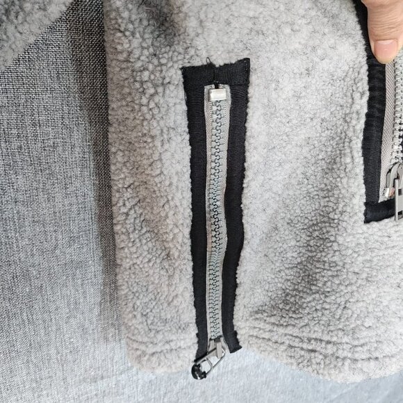 Reebok Men's Gray Fleece Pullover Quarter Zip Mock Neck Sweater Size Medium - Picture 6 of 11